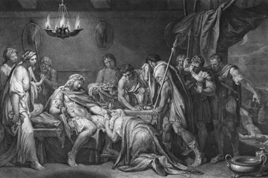 Príamo redime o cadáver de Hector, Domenico Cunego, 1764