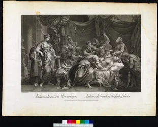 Andrómaca lamentando a morte de Heitor, gravada por Domenico Cunego, 1764