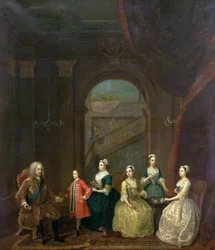 Thomas Wentworth, (1672-1739) Conde de Strafford e sua família, c.1732