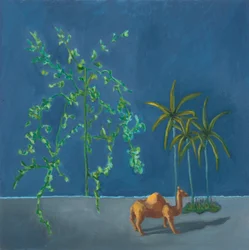 Camelo e duas árvores, 2019 (óleo sobre tábua)