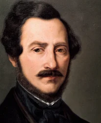 Retrato do compositor italiano Gaetano Donizetti (1797-1848) Pintura de Gennario Ruo (século XIX) Nápoles Conservatorio di Musica San Pietro a Majella