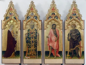 Quatro santos de Quaratesi Polyptych, Santa Maria Madalena, São Nicolau de Bari, São João Batista e São Jorge