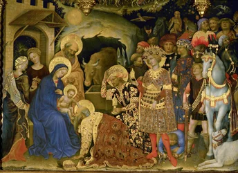 A Adoração dos Magos (têmpera sobre madeira)