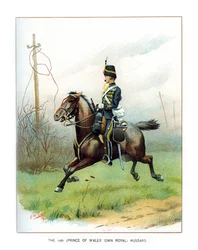 O 10o príncipe de Gales possui hussardos reais, c1890.