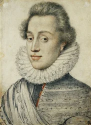 Retrato de um jovem de qualidade, metade do comprimento, com um plissado alto