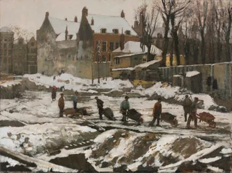 Canteiro de obras em Amesterdão, c. 1902 (óleo sobre tecido)