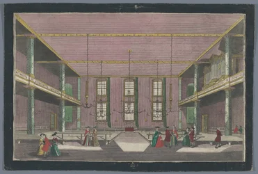 Vista do interior da Igreja da Congregação da Irmandade em Zeist
Versammlungs-Platz der Bruder-Gemeinde zu Zeyst von Innen