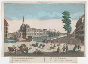Vista da bolsa de valores em Rotterdam Börse zu Rotterdam de Die Kauffmann (título no objeto) Rotterdam (título da série)