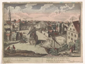 Vista da Porta de Schalkwijker em Haarlem
Prospect bey der Scalwecker Port zu Harlem (título sobre o objecto)
Haarlem (título da série)