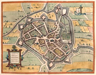 Aalst, Bélgica - em "Civitates Orbis Terrarum" de Georg Braun, Colónia 1617