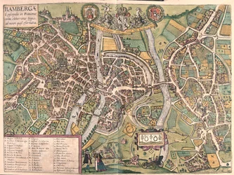 Bambergen, Alemanha - em "Civitates Orbis Terrarum" de Georg Braun, Colónia 1617