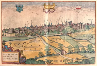 Bethune em Pas de Calais, França - em "Civitates Orbis Terrarum" de Georg Braun, Colónia 1617