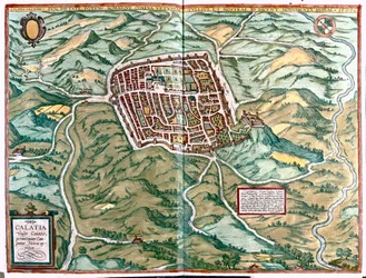 Caiazzo, Itália - em "Civitates Orbis Terrarum" de Georg Braun, Colónia 1617