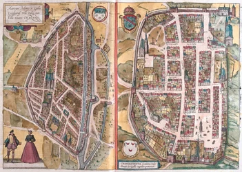 Chartres, França, em "Civitates Orbis Terrarum" de Georg Braun, Colónia 1617,