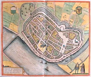 Deventer, Países Baixos - em "Civitates Orbis Terrarum" de Georg Braun, Colónia 1617