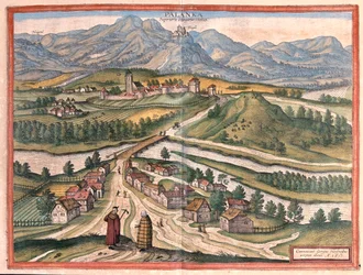 Drégelypalank, Hungria - em "Civitates Orbis Terrarum" de Georg Braun, Colónia 1617