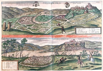 Esztergom, Hungria - em "Civitates Orbis Terrarum" de Georg Braun, Colónia 1617