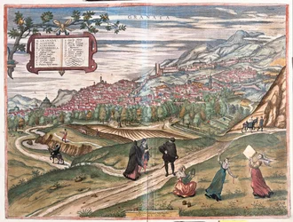 Granada, Espanha - em "Civitates Orbis Terrarum" de Georg Braun, Colónia 1617