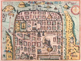 Jerusalém, Israel - em "Civitates Orbis Terrarum" de Georg Braun, Colónia 1617