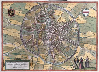 Lovaina, Bélgica, em "Civitates Orbis Terrarum" de Georg Braun, Colónia 1617