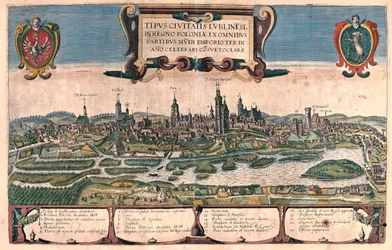 Lublin, Polónia - em "Civitates Orbis Terrarum" de Georg Braun, Colónia 1617