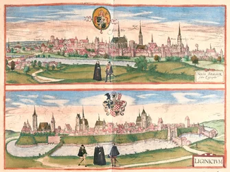 Nysa - Legnica, Polónia - em "Civitates Orbis Terrarum" de Georg Braun, Colónia 1617