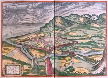 Pesaro, Itália - em "Civitates Orbis Terrarum" de Georg Braun, Colónia 1617