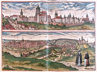 Praga (Boémia), República Checa - em "Civitates Orbis Terrarum" de Georg Braun, Colónia 1617