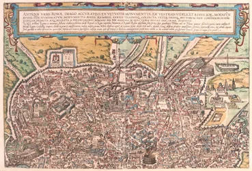 Roma, Itália - em "Civitates Orbis Terrarum" de Georg Braun, Colónia 1617