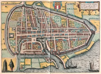 Roterdão, Países Baixos - em "Civitates Orbis Terrarum" de Georg Braun, Colónia 1617