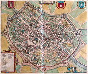 Turnai, Bélgica - em "Civitates Orbis Terrarum" de Georg Braun, Colónia 1617