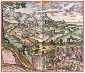 Velletri, Itália - em "Civitates Orbis Terrarum" de Georg Braun, Colónia 1617