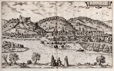Pressburg Bratislava. De cidades da Terra de 1588