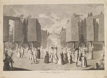 Perspectiva tirada na entrada de Friederichsberg Hauge no ano de 1786