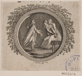 Título da vinheta para S. Richardson: "História de Miss Clarissa Harlowe", quinta parte