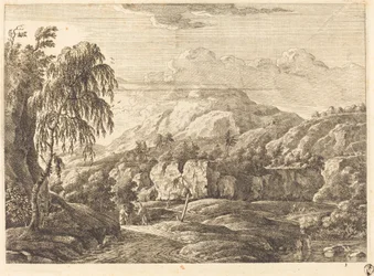 Paisagem com cruz e figuras