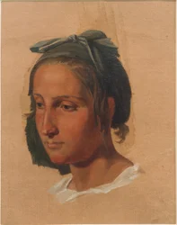 Estudo do retrato de uma mulher italiana