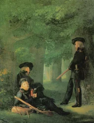 Alemão: Theodor Körner, Friedrich Friesen e Heinrich Hartmann no Posto Avançado No Posto Avançado