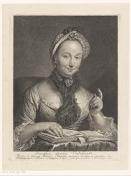 Retrato de Dorothée Louise Viedebandt, esposa do artista Georg Friedrich Schmidt Dorothée Louise Viedebandt, Femme de George Frederic Schmidt (título no objeto)