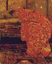 Garota de quimono vermelho
