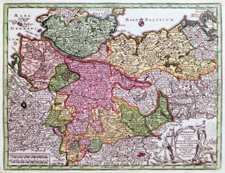 Mapa do norte da Alemanha, de um atlas