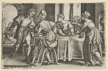 Tobias Deixando a Mesa, de A História de Tobias, 1543.