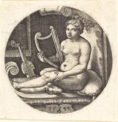 Mulher com uma harpa