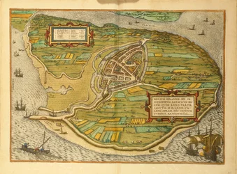 Mapa de Brielle de Civitates Orbis Terrarum, de Georg Braun