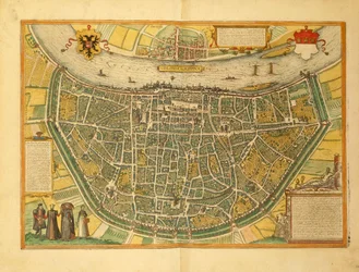 Mapa de Colónia de Civitates Orbis Terrarum por Georg Braun