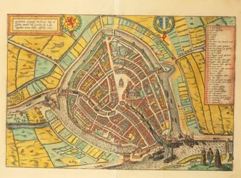 Mapa de Gouda de Civitates Orbis Terrarum por Georg Braun
