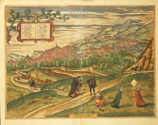 Mapa de Granada de Civitates Orbis Terrarum, de Georg Braun