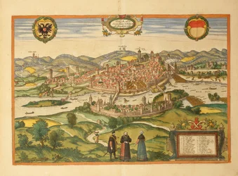 Mapa de Halle an der Saale do Civitates Orbis Terrarum, de Georg Braun