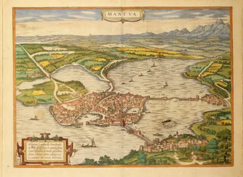 Mapa de Mântua do Civitates Orbis Terrarum, de Georg Braun