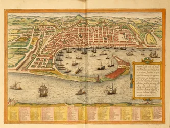 Mapa de Messina do Civitates Orbis Terrarum, de Georg Braun
